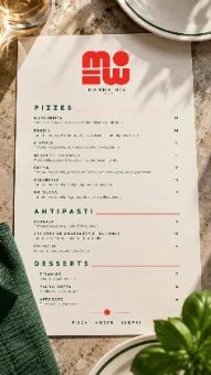 Carte du restaurant Mamma Mia