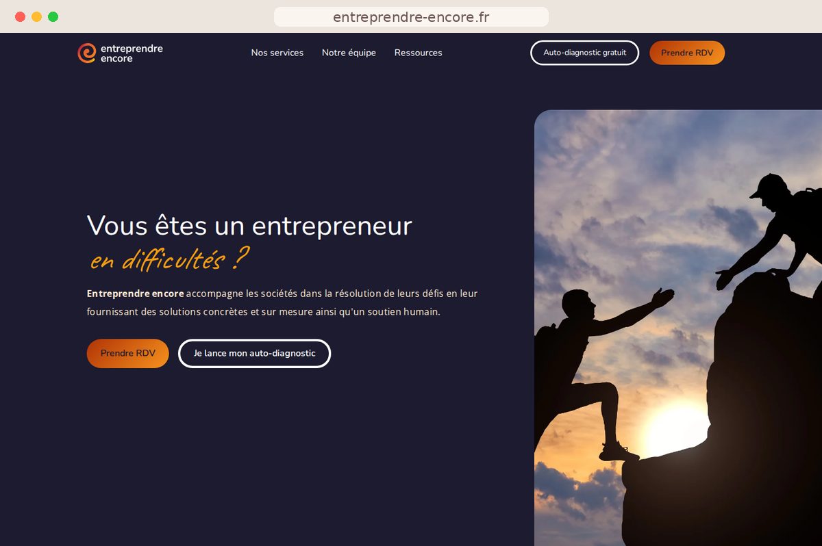 Page d'accueil du site entreprendre-encore.fr