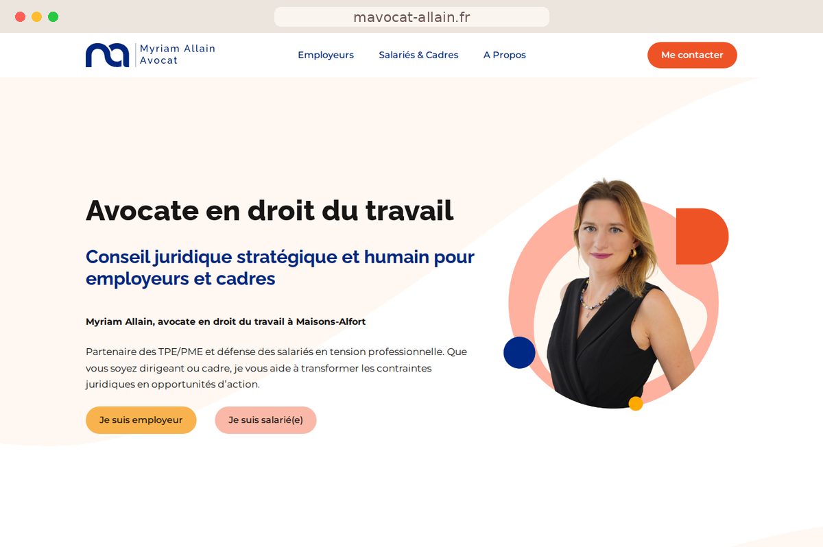 Page d'accueil du site mavocat-allain.fr