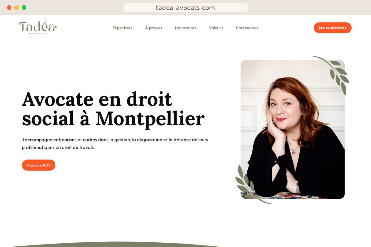 Page d'accueil du site tadea-avocats.com